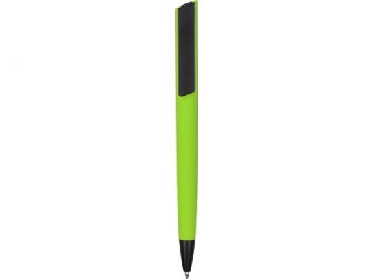 Ручка пластиковая soft-touch шариковая Taper, зеленое яблоко/черный, арт. 017223103