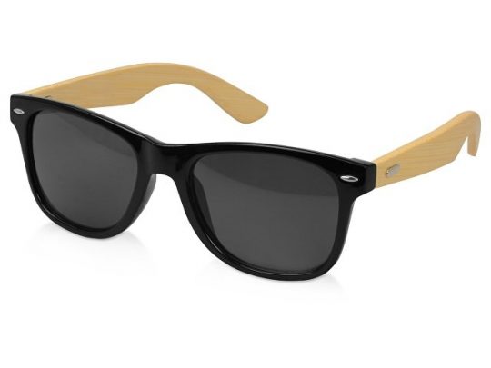 Солнцезащитные очки с бамбуковыми дужками в сером чехле, арт. 017195203