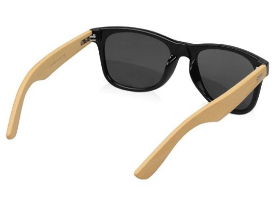 Солнцезащитные очки с бамбуковыми дужками в сером чехле, арт. 017195203