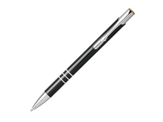 Шариковая кнопочная цветная ручка Moneta с лазерной гравировкой, черный, арт. 017508503