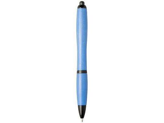 Шариковая ручка Nash из пшеничной соломы с черным наконечником, синий, арт. 017505103