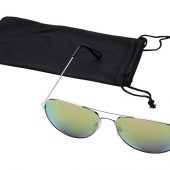 Солнечные очки Aviator с цветными зеркальными линзами, зеленый, арт. 017497603