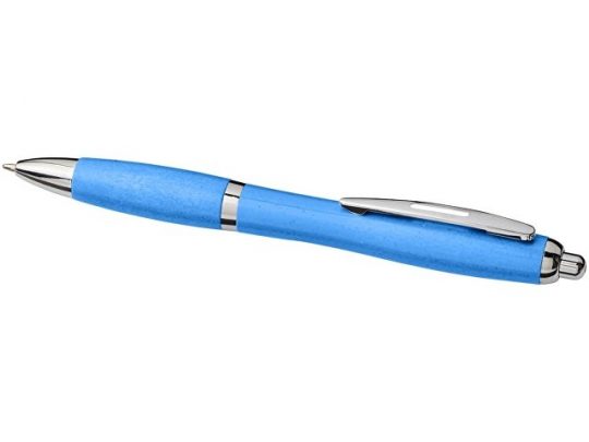 Шариковая ручка Nash из пшеничной соломы с хромированным наконечником, cиний, арт. 017504003
