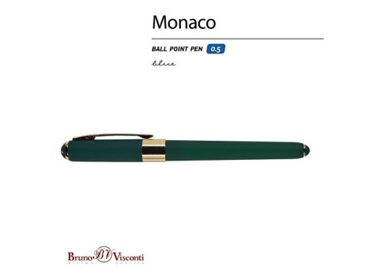 Ручка пластиковая шариковая Monaco, 0,5мм, синие чернила, зеленый, арт. 017429903