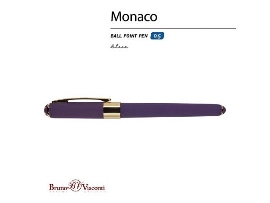 Ручка Bruno Visconti пластиковая шариковая Monaco, 0,5мм, синие чернила, виноградный, арт. 017428903