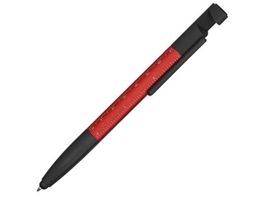 Ручка-стилус металлическая шариковая многофункциональная (6 функций) Multy, красный, арт. 017423503