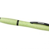 Шариковая ручка Nash из пшеничной соломы с черным наконечником, зеленый, арт. 017505203