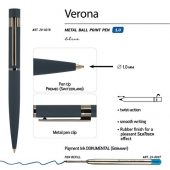 Ручка Verona шариковая автоматическая, синий металлический корпус 1.0 мм, синяя, арт. 017355703