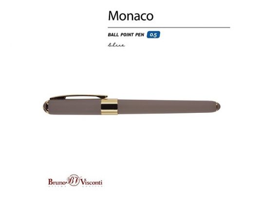 Ручка Bruno Visconti пластиковая шариковая Monaco, 0,5мм, синие чернила, серый, арт. 017428803
