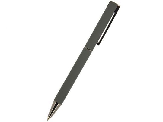 Ручка Bergamo шариковая автоматическая, серый металлический корпус, 1.0 мм, синяя, арт. 017355003