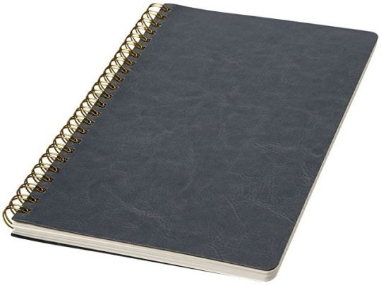 Дневник Spiraly формата A5 из искусственной кожи, серый (А5), арт. 017507403