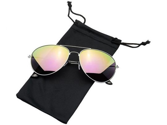Солнечные очки Aviator с цветными зеркальными линзами, зеленый, арт. 017497603
