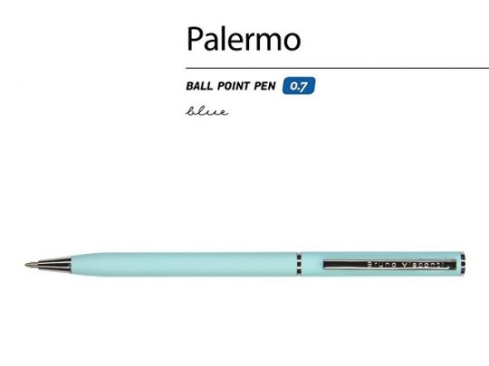 Ручка Palermo шариковая  автоматическая, нежно- голубой металлический корпус, 0,7 мм, синяя, арт. 017357003
