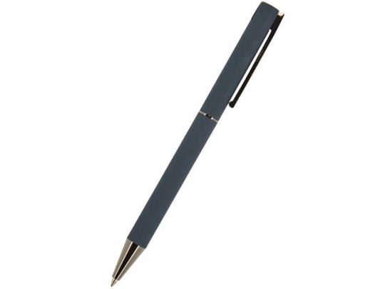 Ручка Bruno Visconti Bergamo шариковая автоматическая, синий металлический корпус, 1.0 мм, синяя, арт. 017355103