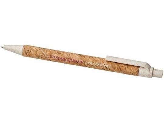 Шариковая ручка Midar из пробки и пшеничной соломы, хром, арт. 017506103