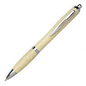 Шариковая ручка Nash из пшеничной соломы с хромированным наконечником, желтый, арт. 017504303