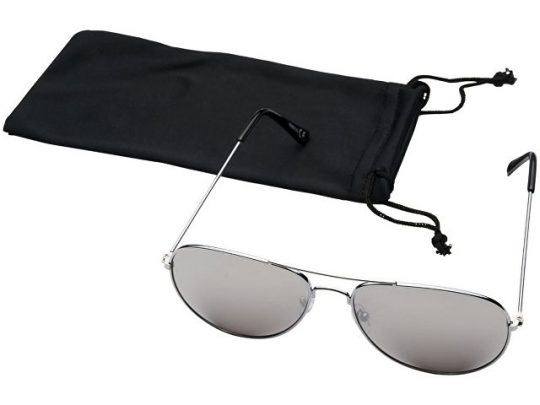 Солнечные очки Aviator с цветными зеркальными линзами, серебристый, арт. 017497903