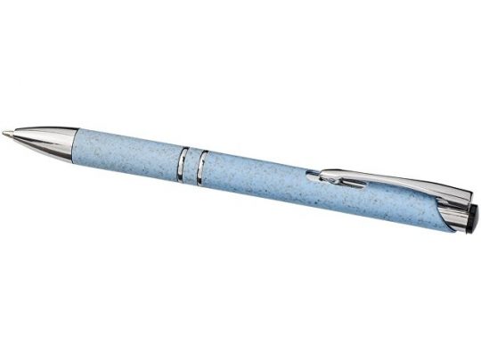 Шариковая кнопочная ручка Moneta из АБС-пластика и пшеничной соломы, cиний, арт. 017504603