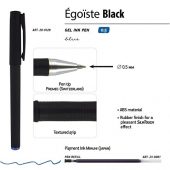 Ручка Egoiste.BLACK гелевая в черном корпусе, 0.5мм, синяя (синие чернила), арт. 017356003