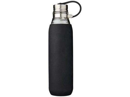 Стеклянная спортивная бутылка Oasis объемом 650 мл, черный, арт. 017494903