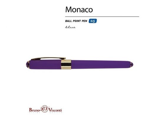 Ручка пластиковая шариковая Bruno Visconti Monaco, 0,5мм, синие чернила, фиолетовый, арт. 017427903