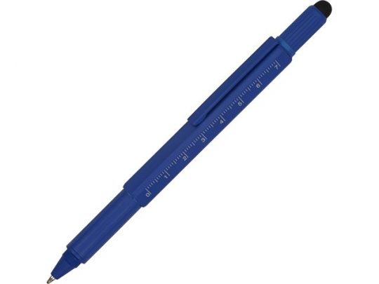 Ручка шариковая металлическая  Tool, синий. Встроенный уровень, мини отвертка, стилус, арт. 017617703