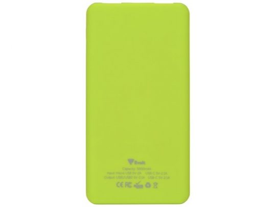 Портативное зарядное устройство Reserve с USB Type-C, 5000 mAh, зеленое яблоко, арт. 017622403
