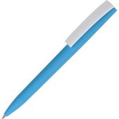 Ручка пластиковая soft-touch шариковая Zorro, голубой/белый, арт. 017566103