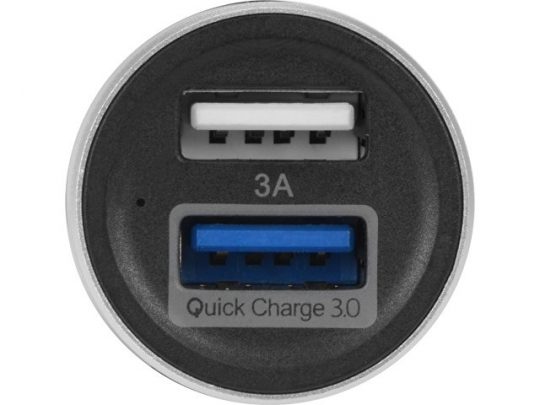 Адаптер автомобильный USB с функцией быстрой зарядки QC 3.0 TraffIQ, черный/серебристый, арт. 017767003
