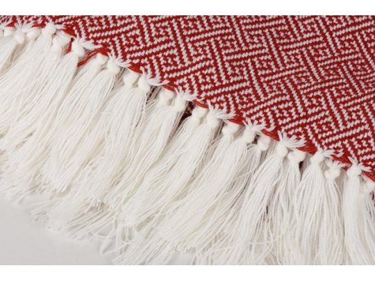 Плед акриловый Tassel с белой бахромой, красный, арт. 017819703