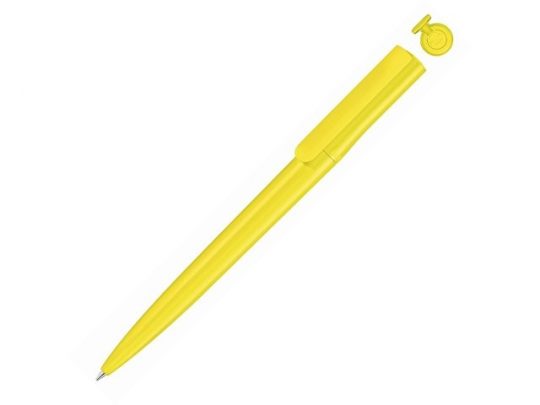 Ручка шариковая пластиковая RECYCLED PET PEN switch, синий, 1 мм, желтый, арт. 017801003