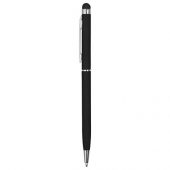 Ручка-стилус шариковая Jucy Soft с покрытием soft touch, черный, арт. 017837003