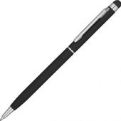 Ручка-стилус шариковая Jucy Soft с покрытием soft touch, черный, арт. 017837003