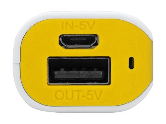 Портативное зарядное устройство (power bank) Basis, 2000 mAh, белый/желтый, арт. 017835303
