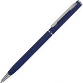 Ручка металлическая шариковая с покрытием софт тач, синий, арт. 017914203