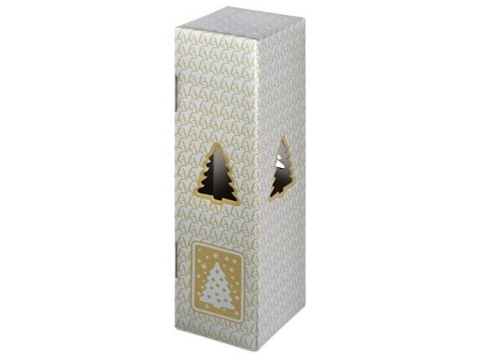 Новогодняя коробка для шампанского, серебро, арт. 018068303
