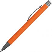 Ручка металлическая soft touch шариковая Tender с зеркальным слоем, оранжевый/серый, арт. 018048303