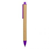 Ручка картонная пластиковая шариковая Эко 2.0, бежевый/фиолетовый, арт. 017989103