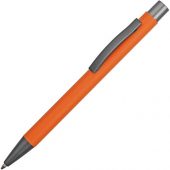 Ручка металлическая soft touch шариковая Tender с зеркальным слоем, оранжевый/серый, арт. 018048303