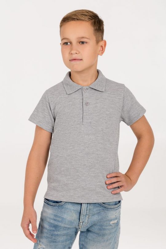 Рубашка поло детская Virma Kids серый меланж, 8 лет