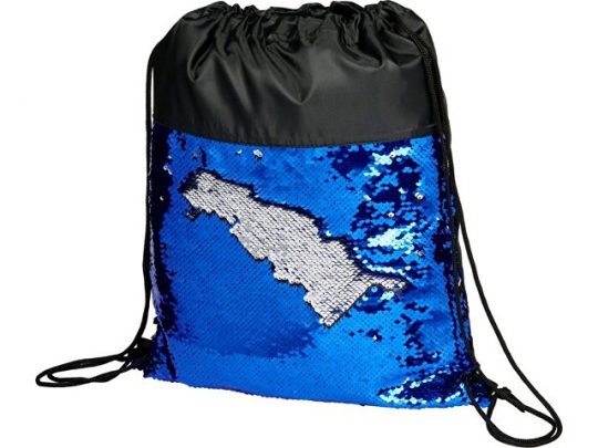 Блестящий рюкзак-мешок Mermaid со шнурком, черный/синий, арт. 018133103
