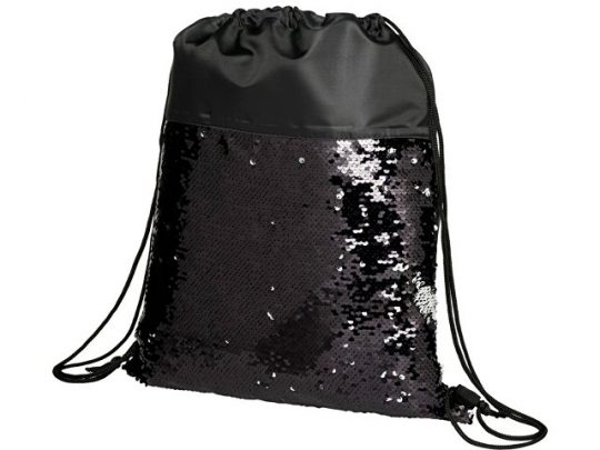 Блестящий рюкзак-мешок Mermaid со шнурком, черный, арт. 018133203