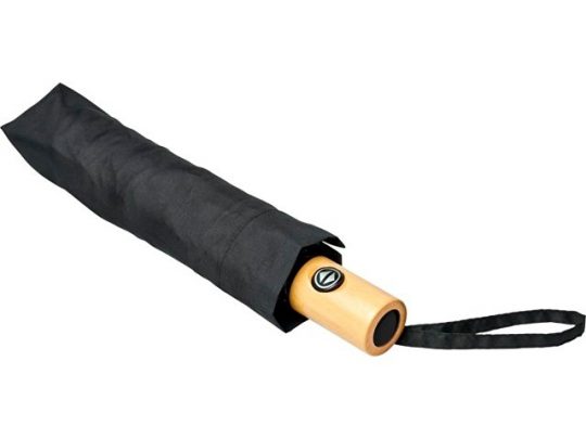 Автоматический складной зонт Bo из переработанного ПЭТ-пластика, черный, арт. 018363503