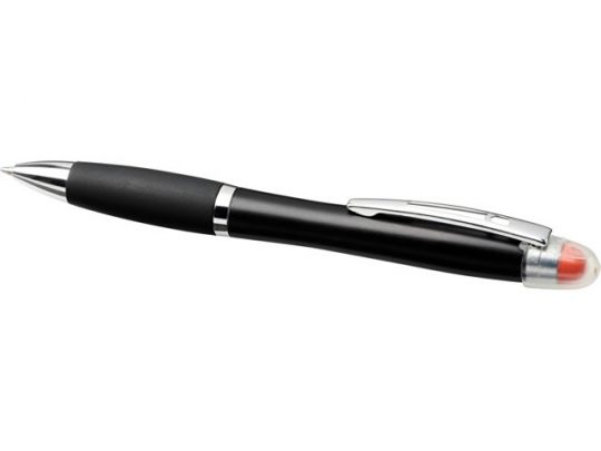 Светящаяся шариковая ручка Nash со светящимся черным корпусом и рукояткой, оранжевый, арт. 018378503