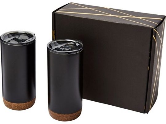 Подарочный набор медных термокружок с вакуумной изоляцией Valhalla, черный, арт. 018377503