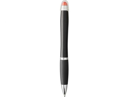 Светящаяся шариковая ручка Nash со светящимся черным корпусом и рукояткой, оранжевый, арт. 018378503