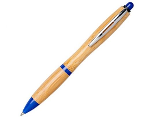 Шариковая ручка Nash из бамбука, натуральный/ярко-синий, арт. 018379303