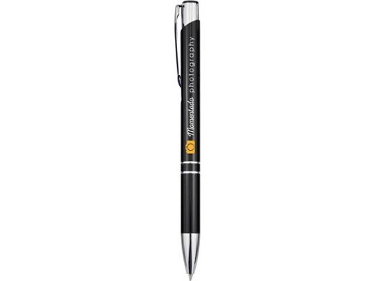 Алюминиевая шариковая кнопочная ручка Moneta, черный, арт. 018371103