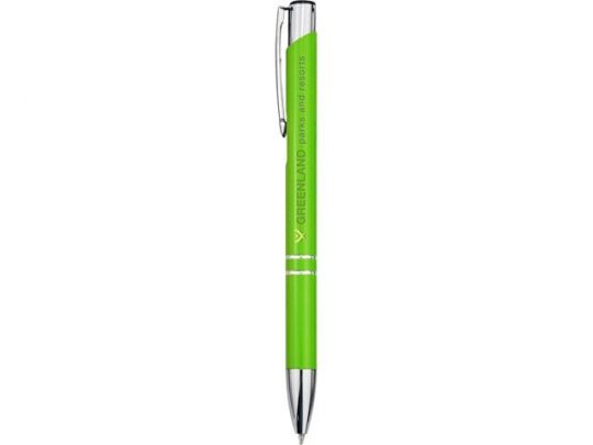 Алюминиевая шариковая кнопочная ручка Moneta, лайм, арт. 018371503