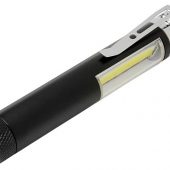 Карманный фонарик Stix с зажимом, оснащен бескорпусным чипом и магнитным держателем, черный, арт. 018370603
